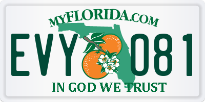 FL license plate EVYO81