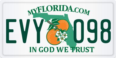 FL license plate EVYO98