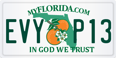 FL license plate EVYP13
