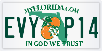 FL license plate EVYP14