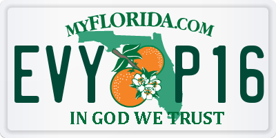 FL license plate EVYP16