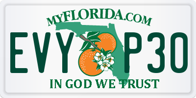 FL license plate EVYP30