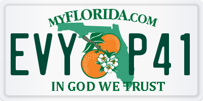 FL license plate EVYP41