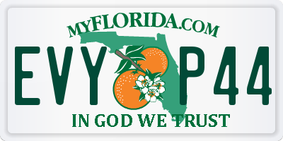 FL license plate EVYP44