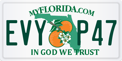 FL license plate EVYP47
