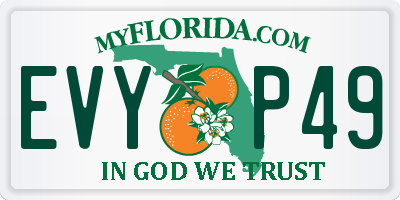 FL license plate EVYP49