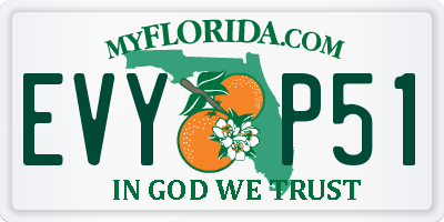 FL license plate EVYP51