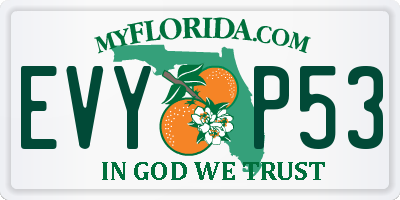 FL license plate EVYP53