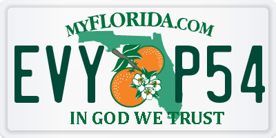 FL license plate EVYP54