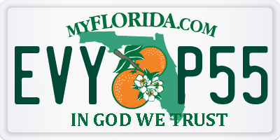 FL license plate EVYP55