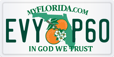 FL license plate EVYP60