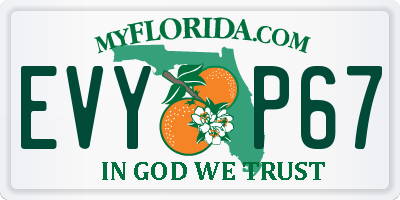 FL license plate EVYP67