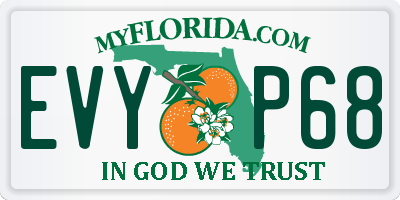 FL license plate EVYP68