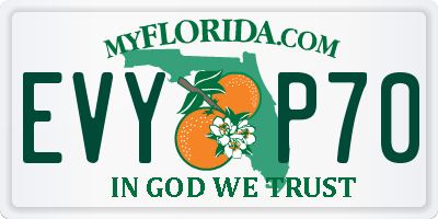 FL license plate EVYP70