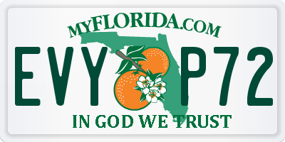 FL license plate EVYP72