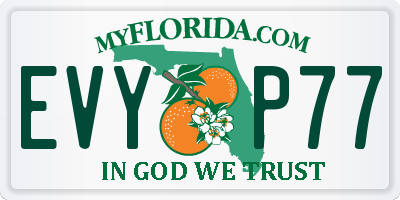 FL license plate EVYP77