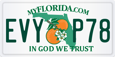 FL license plate EVYP78