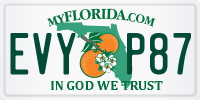 FL license plate EVYP87