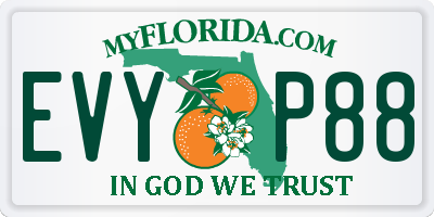 FL license plate EVYP88