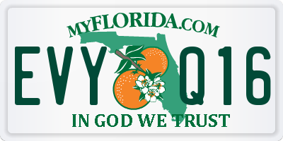 FL license plate EVYQ16