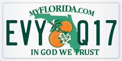 FL license plate EVYQ17