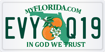 FL license plate EVYQ19