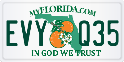FL license plate EVYQ35