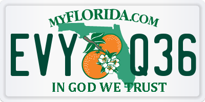 FL license plate EVYQ36