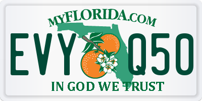 FL license plate EVYQ50