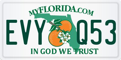 FL license plate EVYQ53