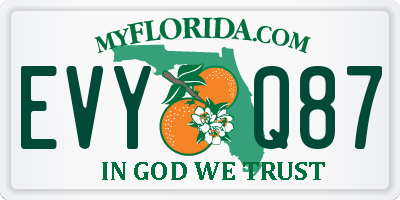 FL license plate EVYQ87