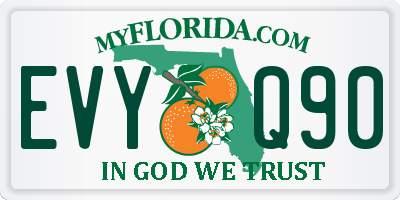 FL license plate EVYQ90