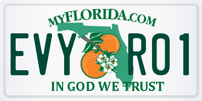 FL license plate EVYR01