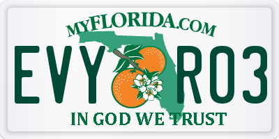 FL license plate EVYR03