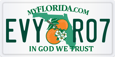FL license plate EVYR07