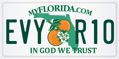 FL license plate EVYR10