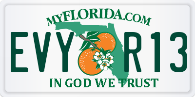 FL license plate EVYR13