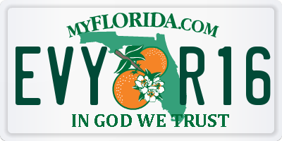 FL license plate EVYR16