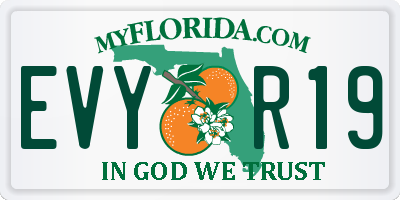 FL license plate EVYR19