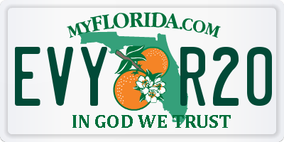FL license plate EVYR20