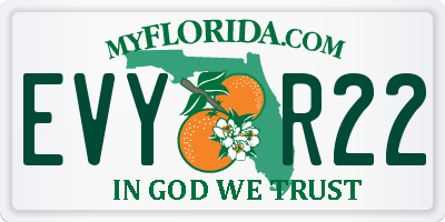 FL license plate EVYR22