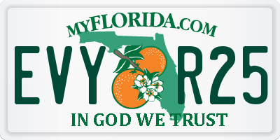 FL license plate EVYR25