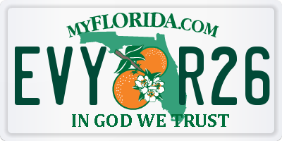FL license plate EVYR26