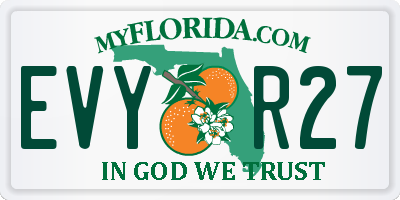 FL license plate EVYR27