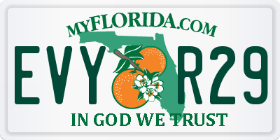 FL license plate EVYR29