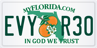 FL license plate EVYR30