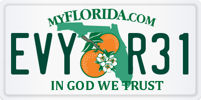 FL license plate EVYR31
