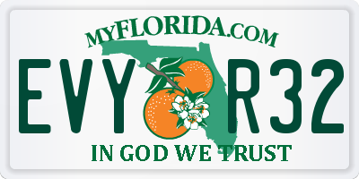 FL license plate EVYR32