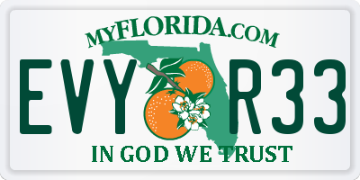 FL license plate EVYR33