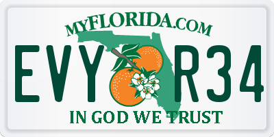 FL license plate EVYR34